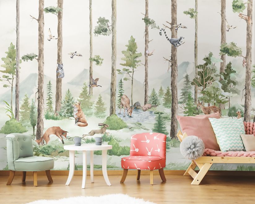 Kids Magical Unicorn Forest Wallpaper Mural • Wallmur®