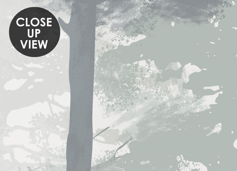 Monochrome Forest Silhouette Landscape Wallpaper Mural