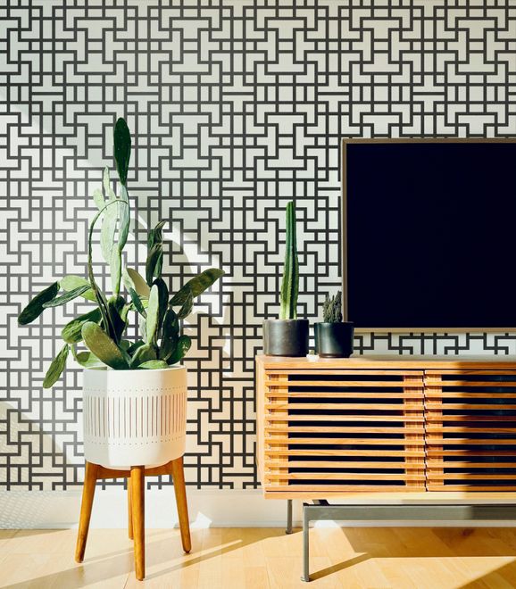 Modern Geometric Maze Wallpaper - STYLE 2 Modern Geometric Maze Wallpaper - STYLE 2