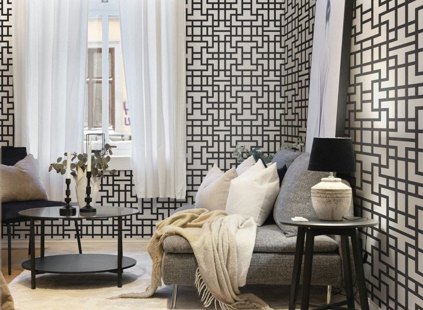 Modern Geometric Maze Wallpaper - STYLE 2