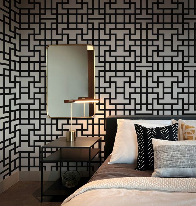 Modern Geometric Maze Wallpaper - STYLE 2