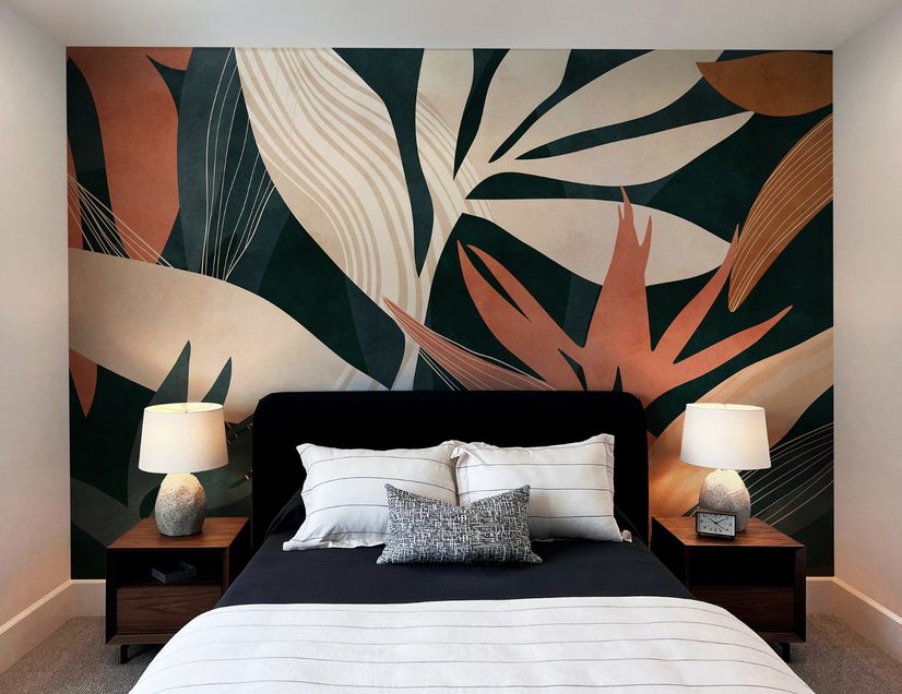 Tropical Foliage Leaves Art Wallpaper Mural