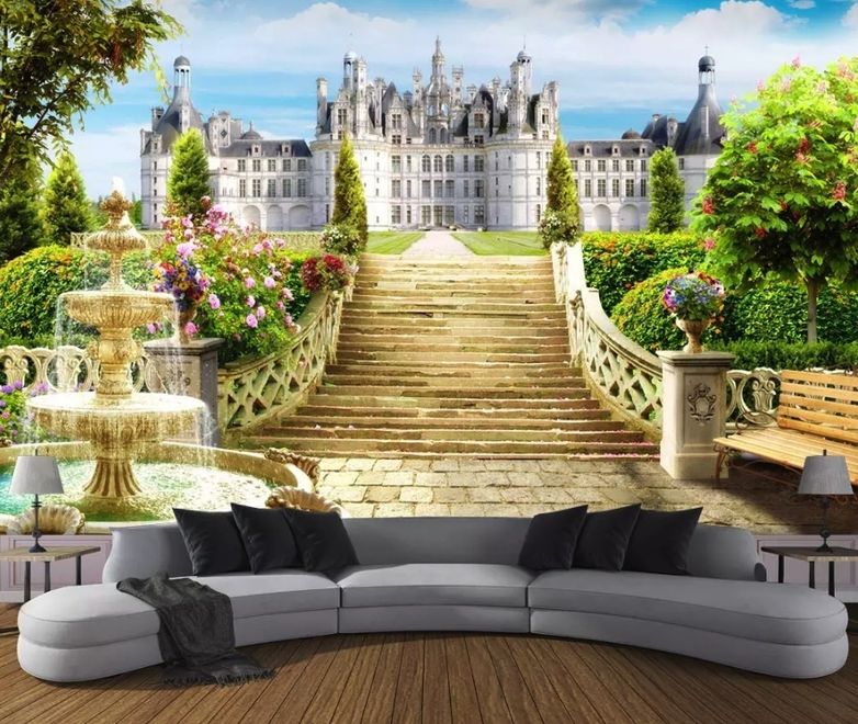 The Palace and Castle Garden Landscape Wallpaper Mural