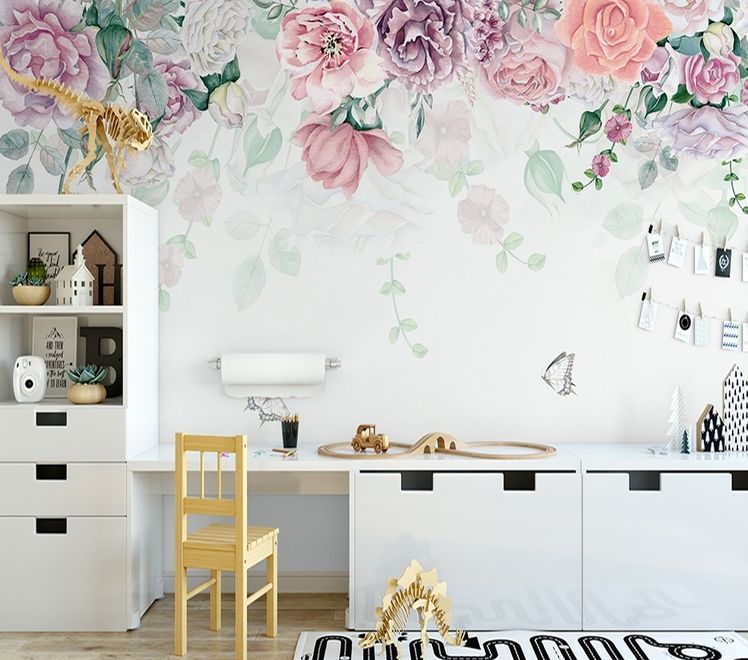 Vintage Peony Flowers Wallpaper Mural