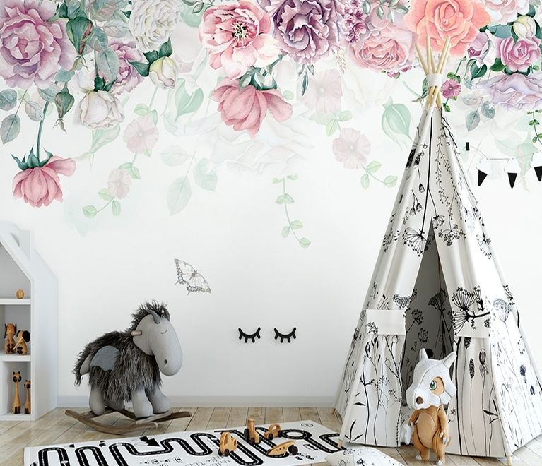 Vintage Peony Flowers Wallpaper Mural