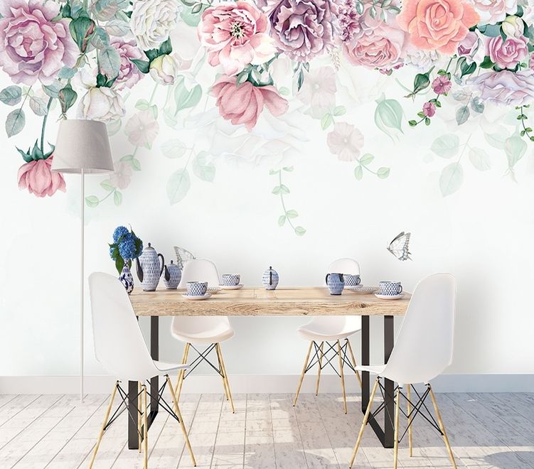 Vintage Peony Flowers Wallpaper Mural