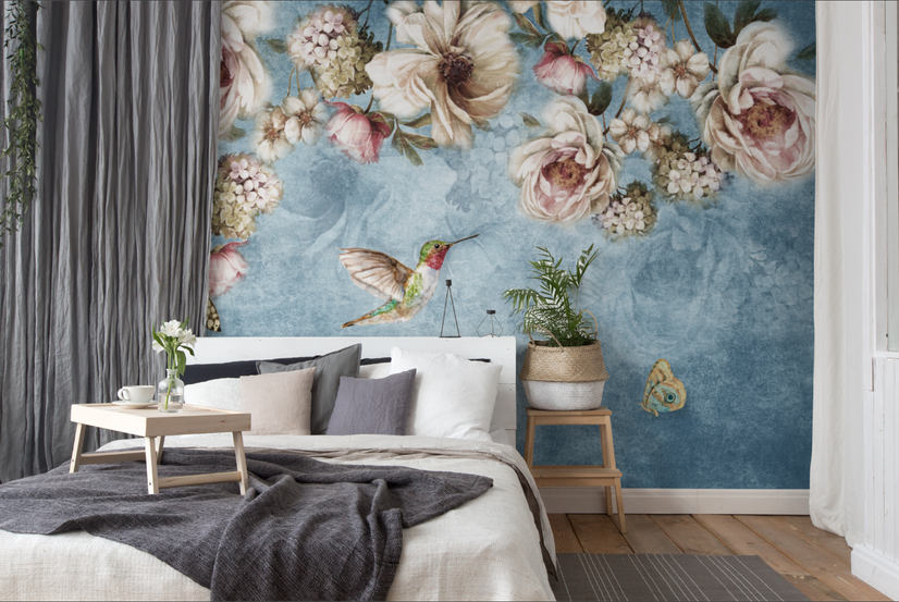 Watercolor Floral Pastel Flower Wallpaper Mural