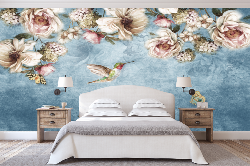 Watercolor Floral Pastel Flower Wallpaper Mural