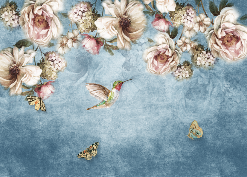 Watercolor Floral Pastel Flower Wallpaper Mural
