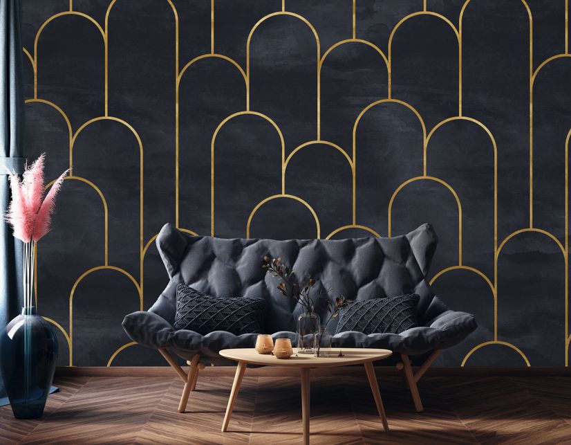 Dark Arches Art Deco Wallpaper Mural