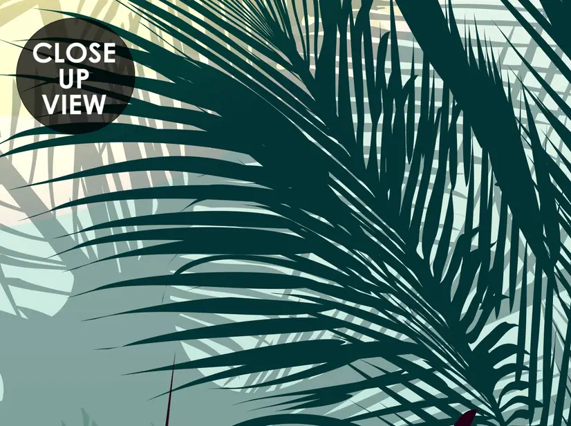 Tropical Palm Trees and Sunlight Wallpaper Mural