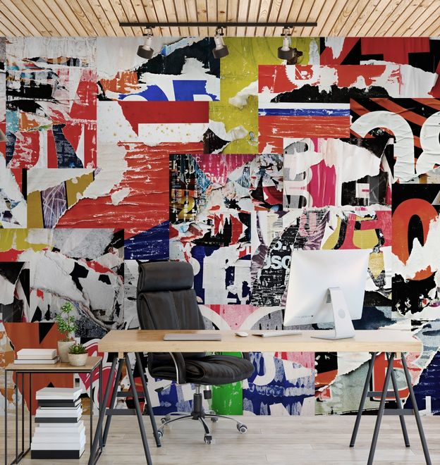 Street Collage Art Wallpaper Mural