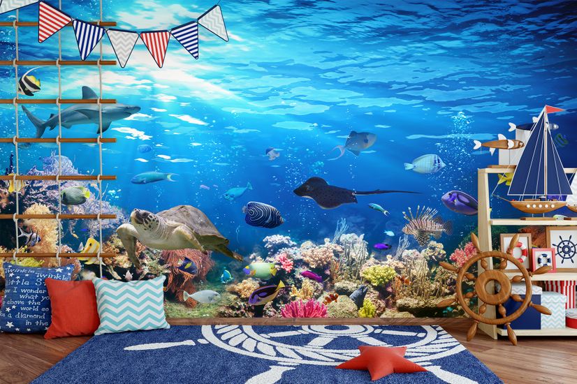 Ocean Fishes in the Undersea Wallpaper Mural