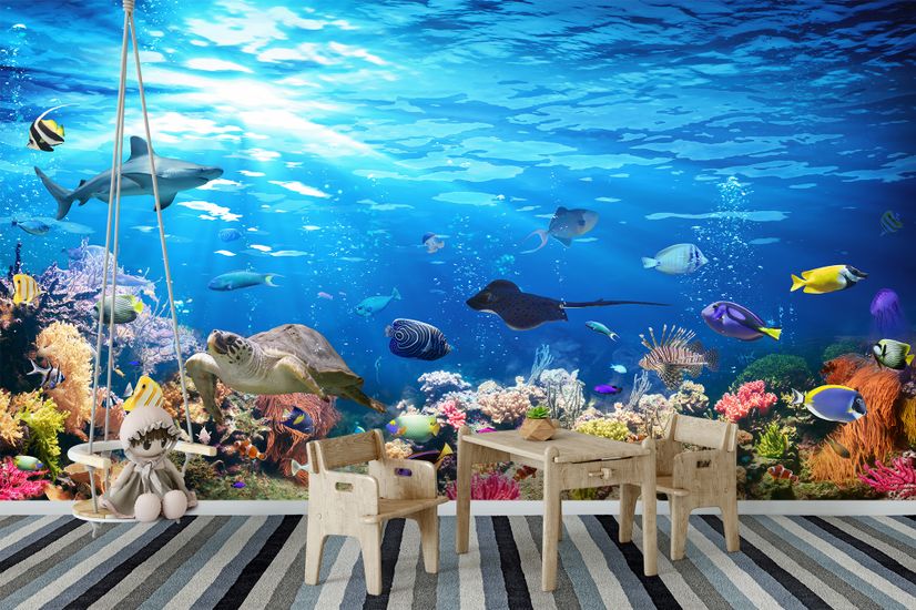 Ocean Fishes in the Undersea Wallpaper Mural