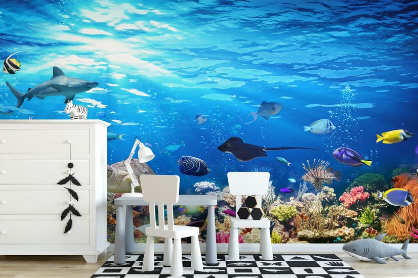 Ocean Fishes in the Undersea Wallpaper Mural