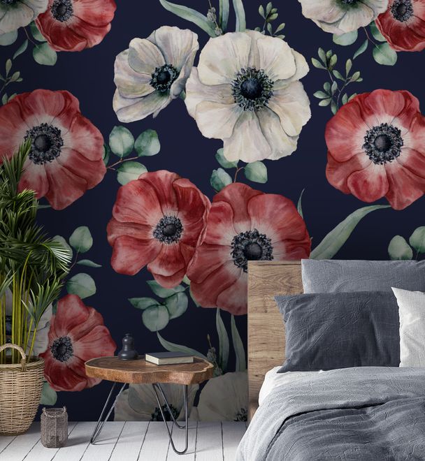 Corn Poppy Floral Wallpaper Mural