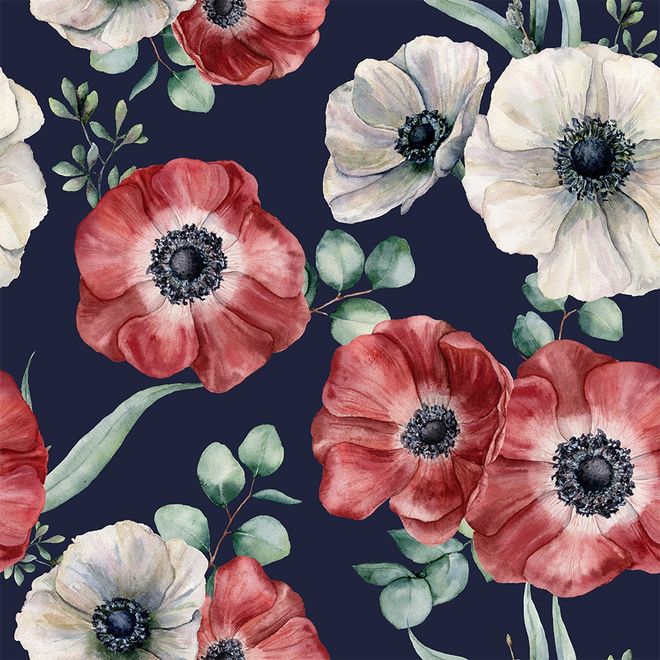 Corn Poppy Floral Wallpaper Mural