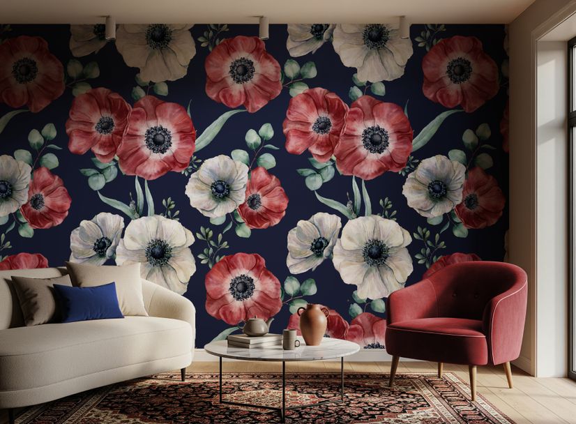 Corn Poppy Floral Wallpaper Mural