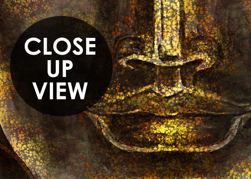 Buddhist Art Gold Style 3D Look Buddha Wallpaper Mural
