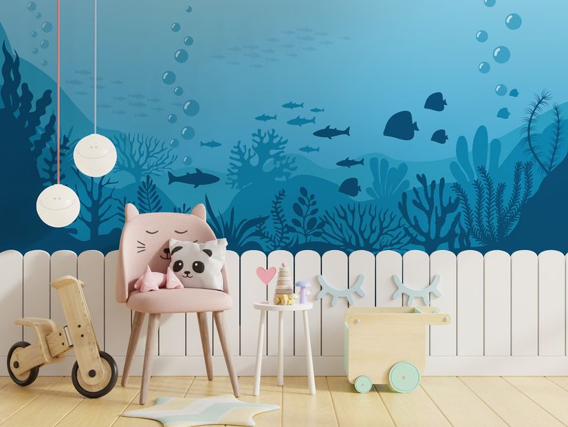 Kids Underwaters and Fish Wallpaper Mural