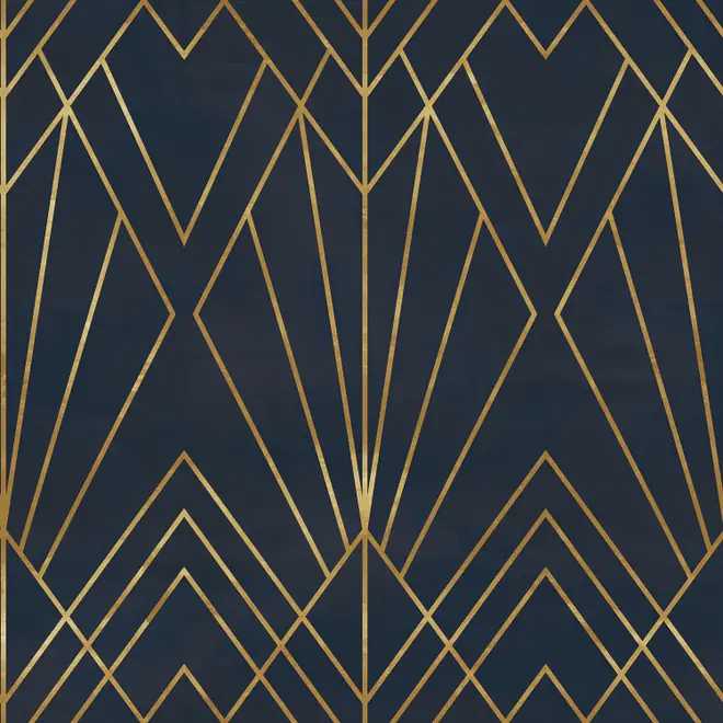 Luxury Geometric Lines  Art Deco Wallpaper Mural