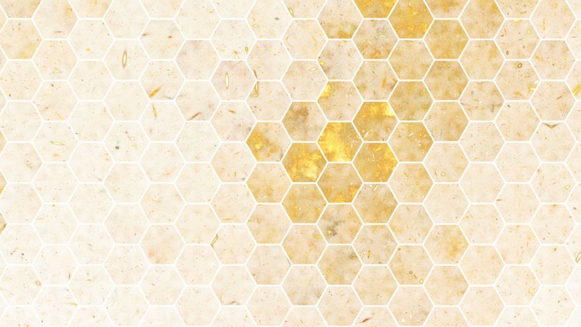 Geometric Yellow Honeycomb Wallpaper Mural