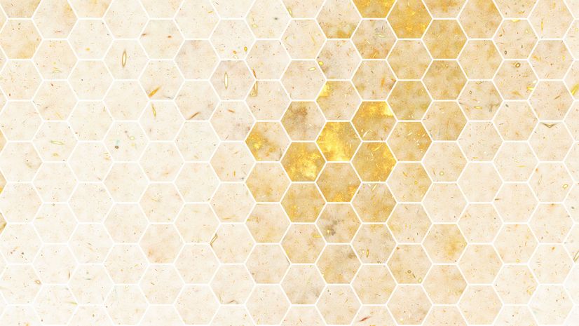 Geometric Yellow Honeycomb Wallpaper Mural