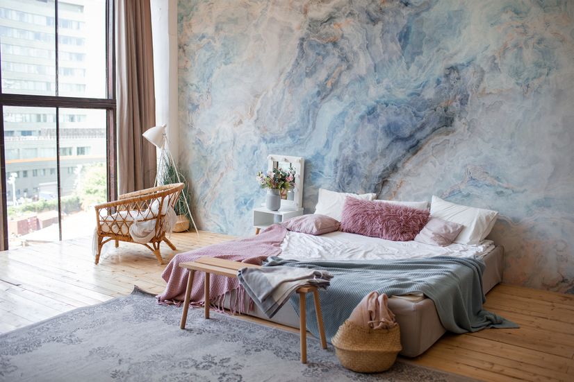 Blue Marble Art Wallpaper Mural