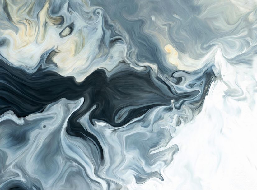 Abstract Watercolor Style Dark Marble Wallpaper Mural