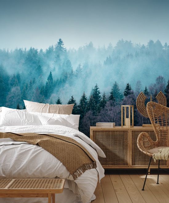 Misty Forest View Wallpaper Mural