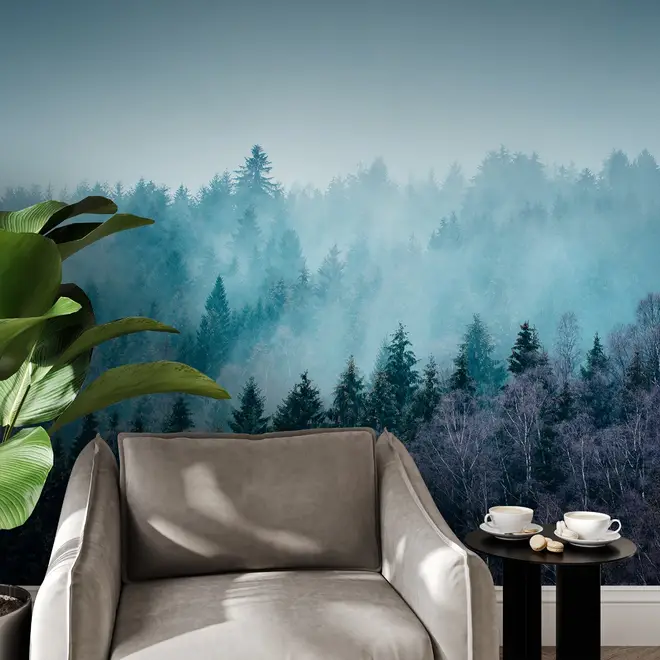 Misty Forest View Wallpaper Mural