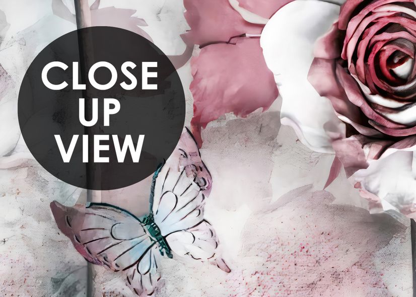 Elegant Floral with Little Butterfly Wallpaper Mural