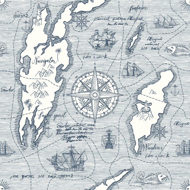 Travel Map Wallpaper Mural