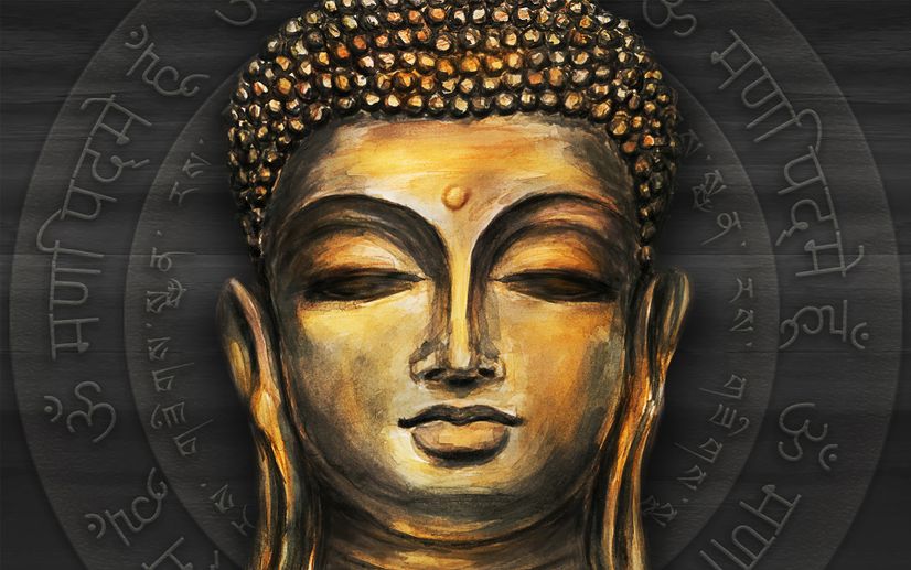 Gold Style Gautama Buddha Wallpaper Mural