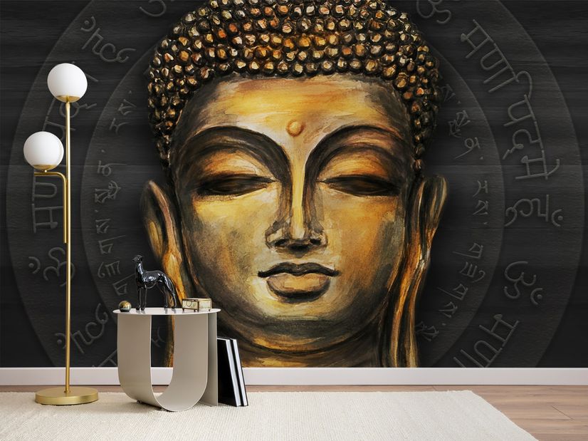 Gold Style Gautama Buddha Wallpaper Mural
