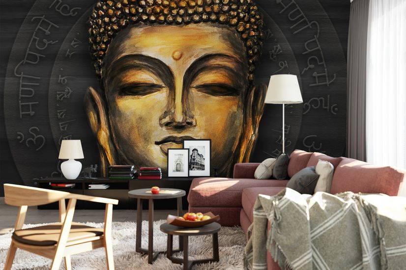 Gold Style Gautama Buddha Wallpaper Mural