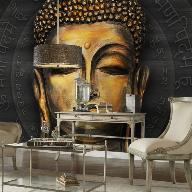 Gold Style Gautama Buddha Wallpaper Mural