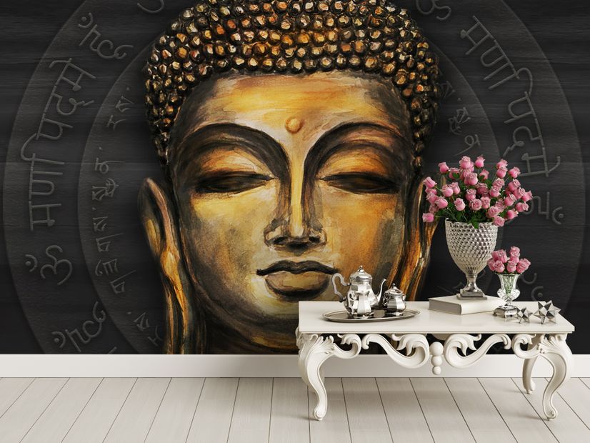 Gold Style Gautama Buddha Wallpaper Mural