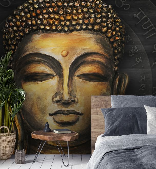 Gold Style Gautama Buddha Wallpaper Mural