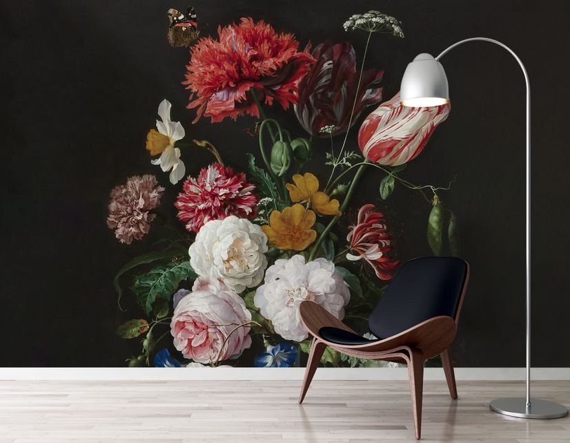 Dutch Florals Still Life Flowers in Vase Wallpaper Mural