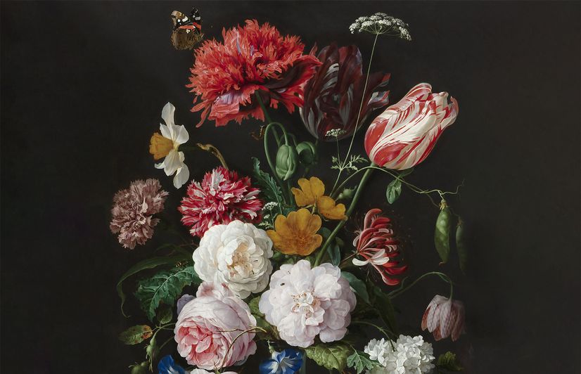 Dutch Florals Still Life Flowers in Vase Wallpaper Mural