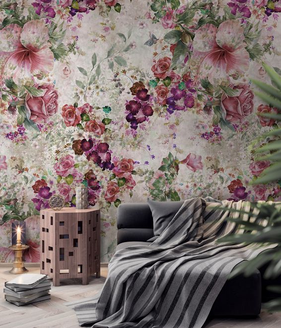 Vintage Flower Bouquet Wallpaper Mural
