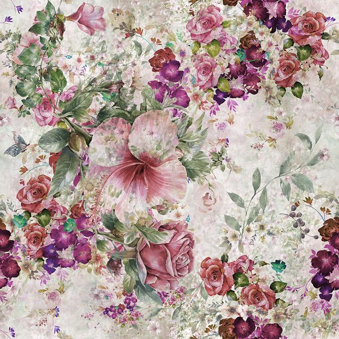 Vintage Flower Bouquet Wallpaper Mural