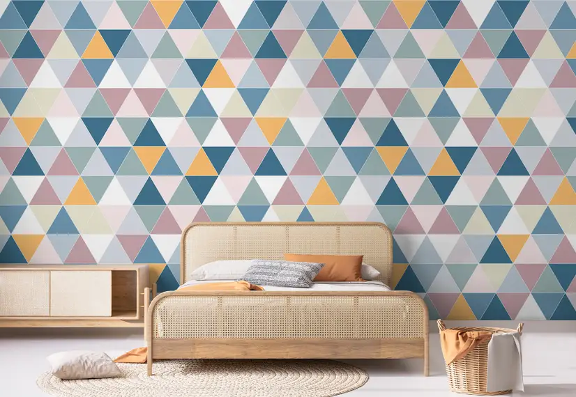 Geometric Style Colorful Triangle Wallpaper Mural