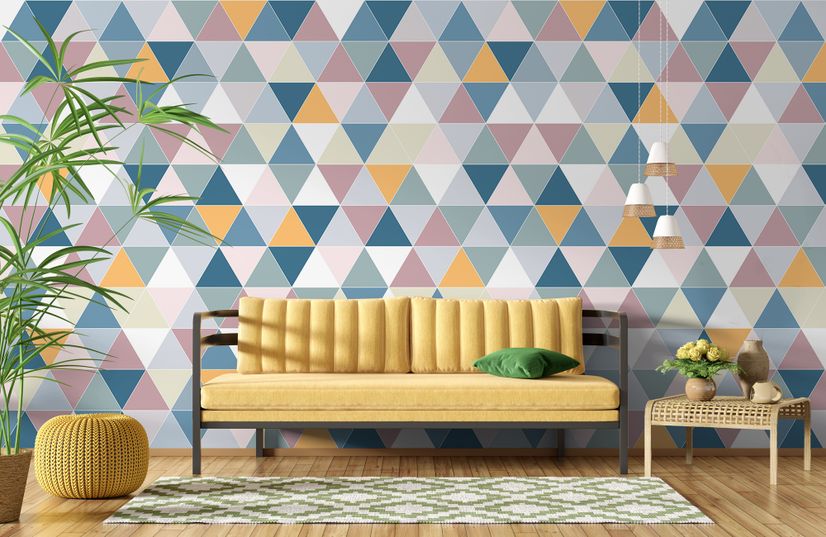 Geometric Style Colorful Triangle Wallpaper Mural