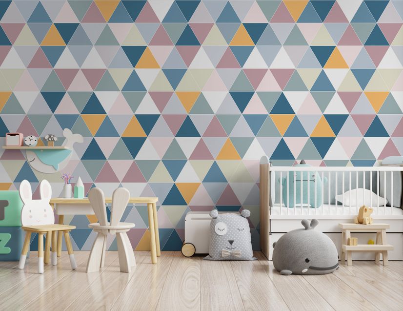 Geometric Style Colorful Triangle Wallpaper Mural