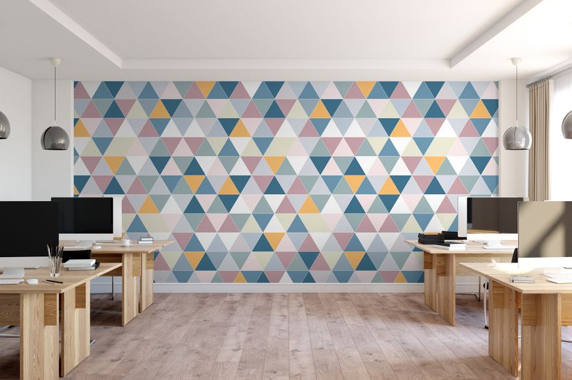 Geometric Style Colorful Triangle Wallpaper Mural