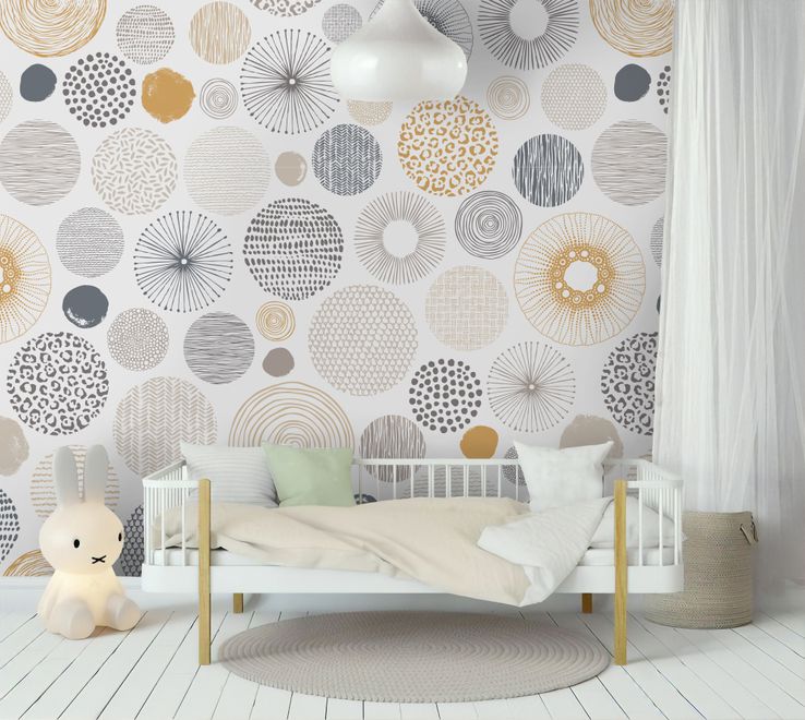 Fancy Abstract Circles Wallpaper Mural