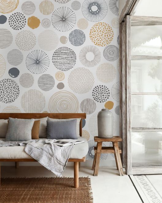 Fancy Abstract Circles Wallpaper Mural