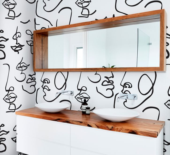 Abstract Charming Artistic Faces Wallpaper Mural
